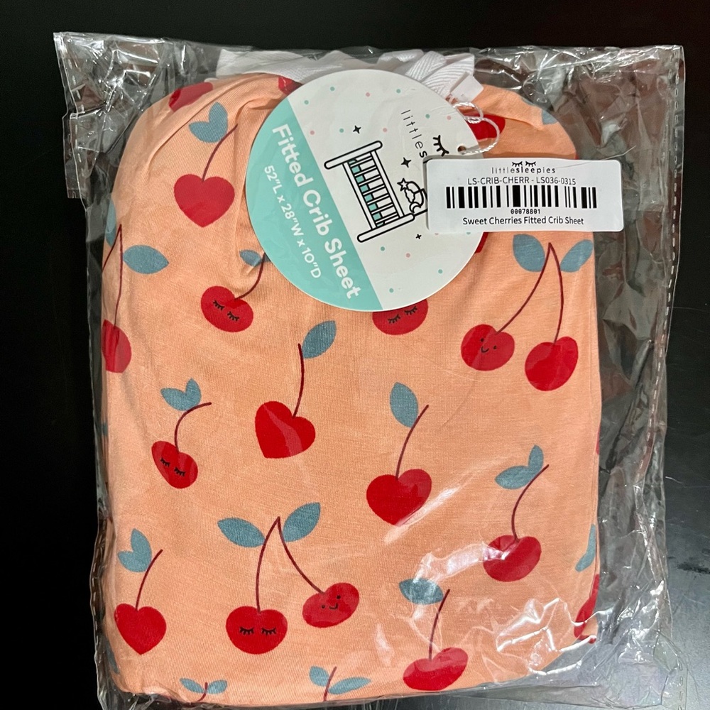 Little Sleepies sweet cherries fitted crib sheet